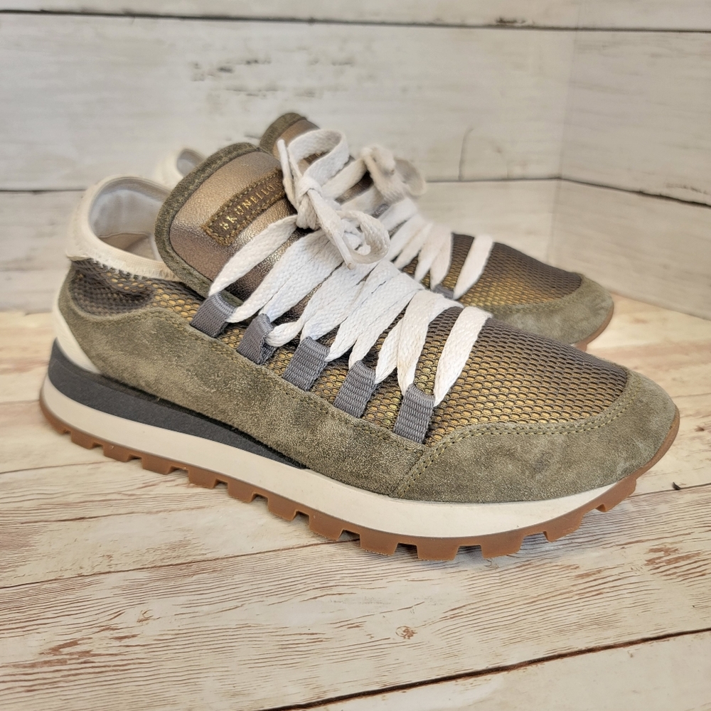 Brunello Cucinalli Metallic trainer sneakers size 6